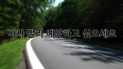 이사, 빨리 예약하고 싶으세요?